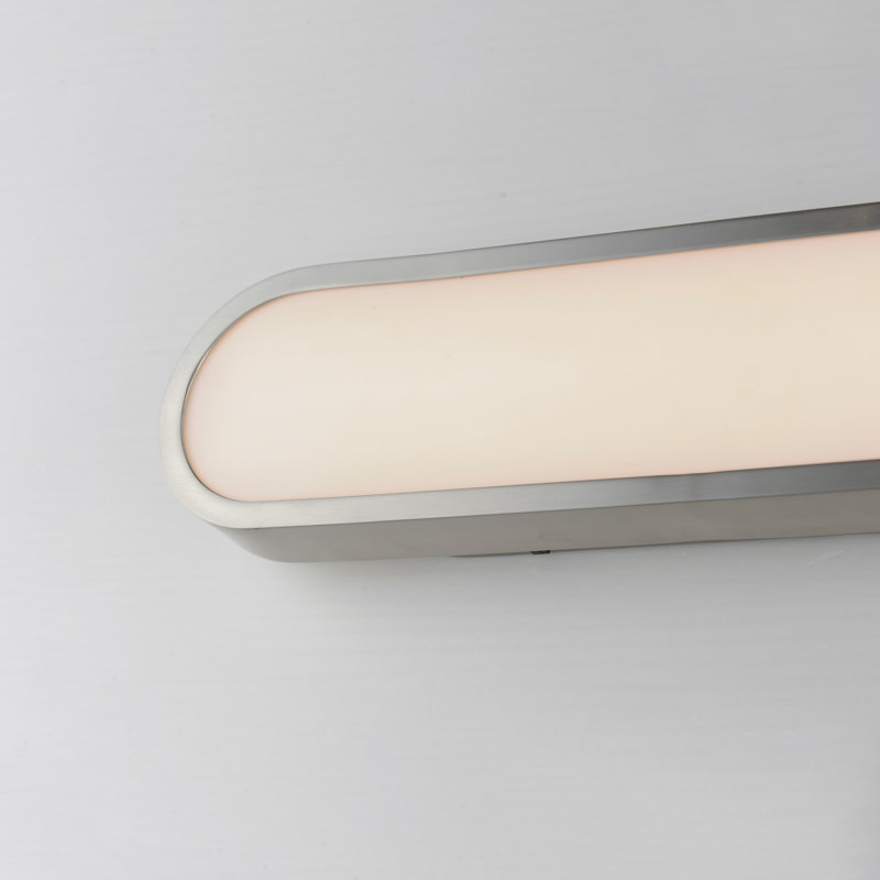 Celise Lamaria Dimmable LED Bath Bar, White/Satin Nickel, 24"