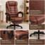 Fauteuil de bureau à massage vibrant durable à 6 points avec chaleur chauffante, fauteuil de bureau de direction à haut dossier en microfibre avec dossier inclinable, accoudoirs rembourrés et télécommande