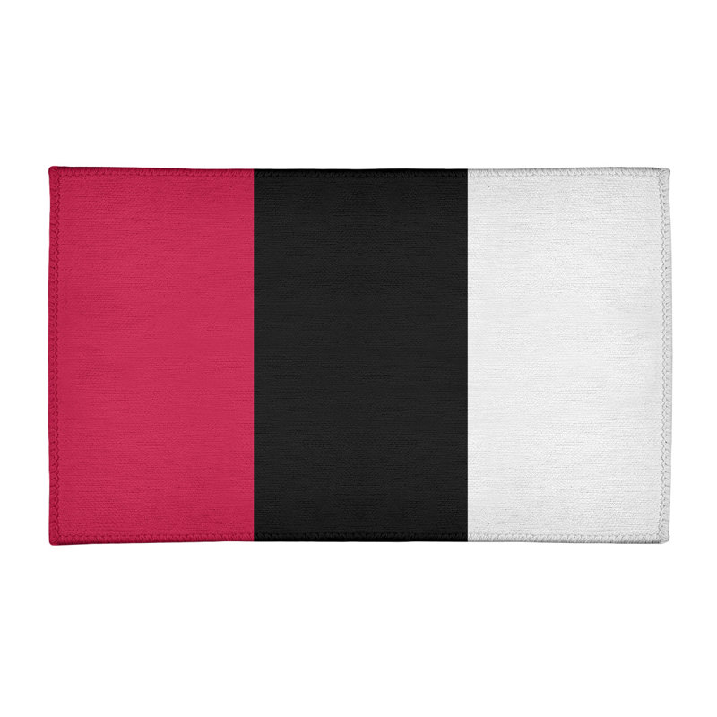 Tapis rouge/noir rayé, Rectangle 3 pi x 5 pi