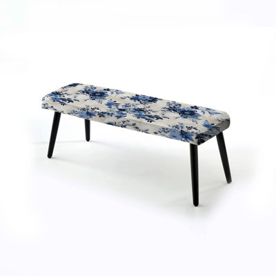 Cameo bleu Cameo Silhouettes II motif victorien - banc rembourré floral noir