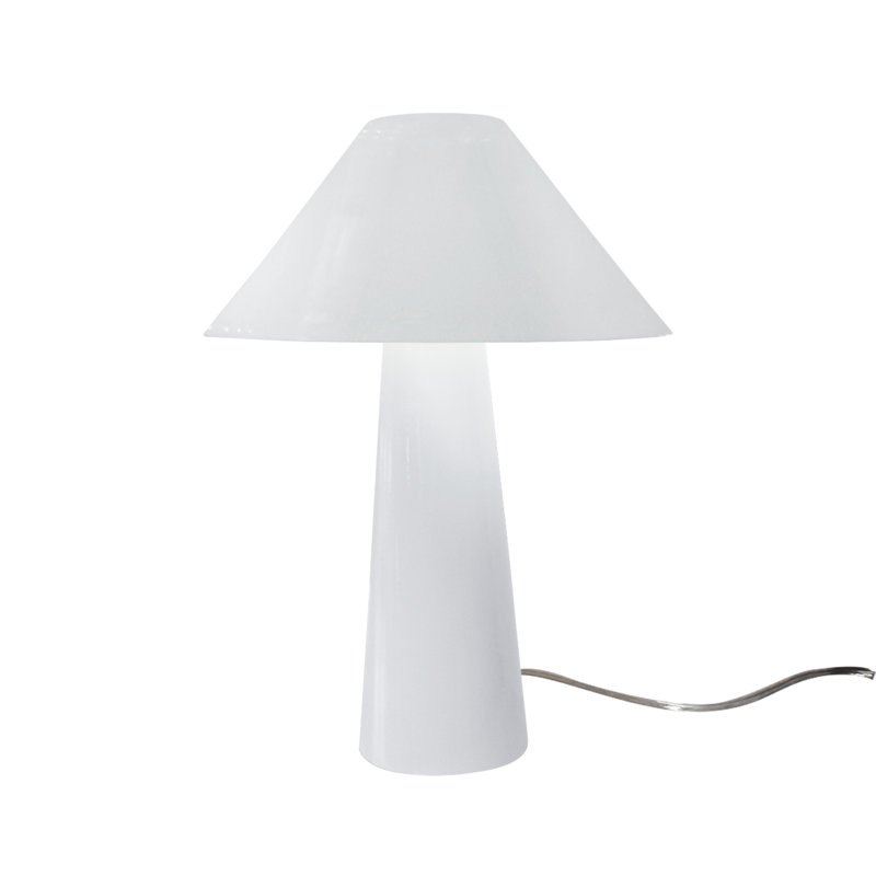 Lampe de table en céramique Caroldine, Blanc brillant
