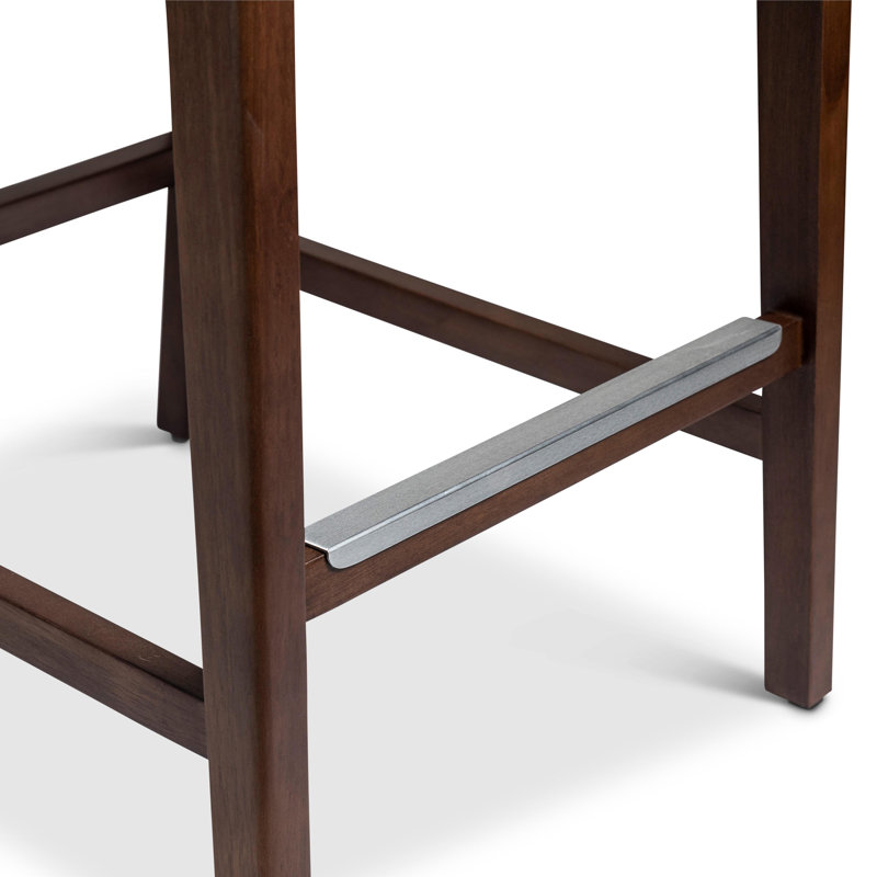 Modern Brazilian Nardia Cane Bar Stool, Medley Ivory/Brown/Natural, Counter Stool (25.5" Seat Height)