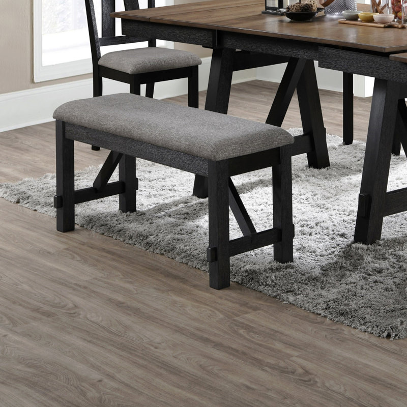 Banc rembourré gris anthracite 1pc