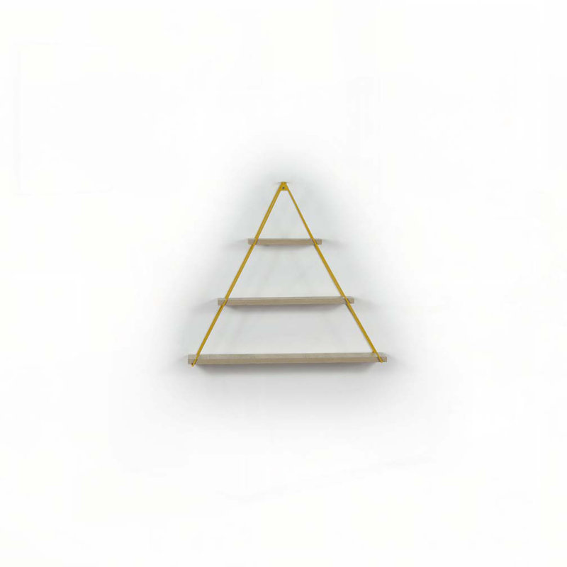 Tablette triangulaire murale suspendue flottante à fixation murale rustique pour livres, chêne, Chêne