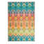 Seneca Machine Printed Polyester Chevron Area Rug in Turquoise/Red/Yellow-39799812