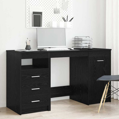 Bureau avec tiroir chêne noir 55,12 x 19,69 x 29,2 pouces