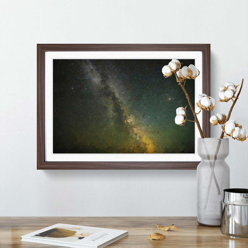 Stars over Mexico - Picture Frame Graphic Art Print, 62cm H x 87cm W x 2cm D, Walnut Framed