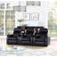 Fauteuil inclinable noir rembourré avec porte-gobelet