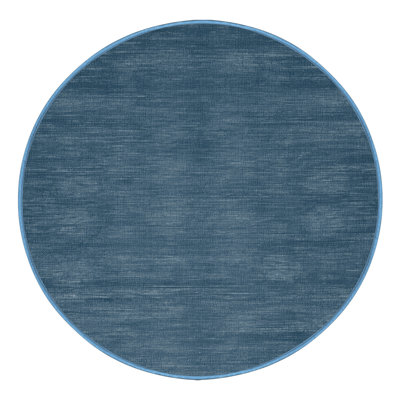Machine Washable Solid Blue Area Rug