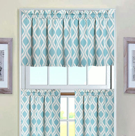 Larrabee Geometric Tailored Kitchen Curtain