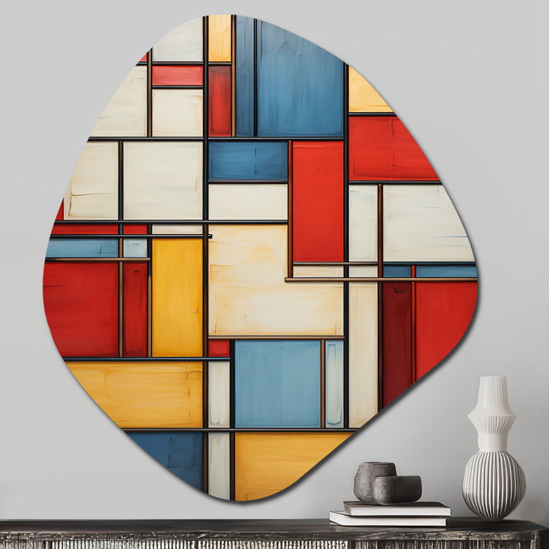 «Geometric Abstraction Composition II», art mural abstrait géométrique en métal, sculpture murale en métal Freeform