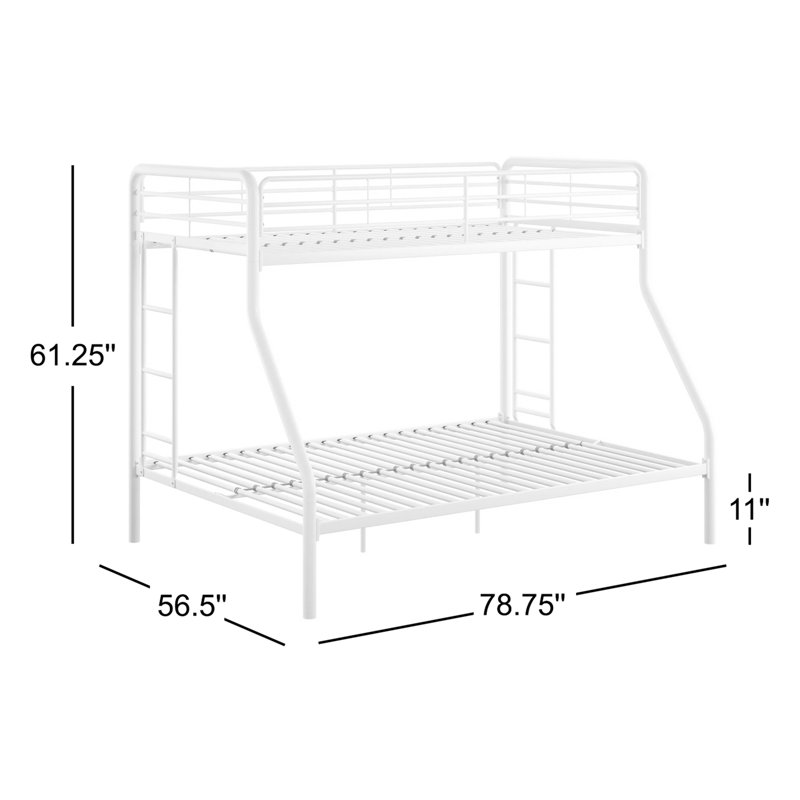 Inko Kids Twin Over Full Bunk Bed, White