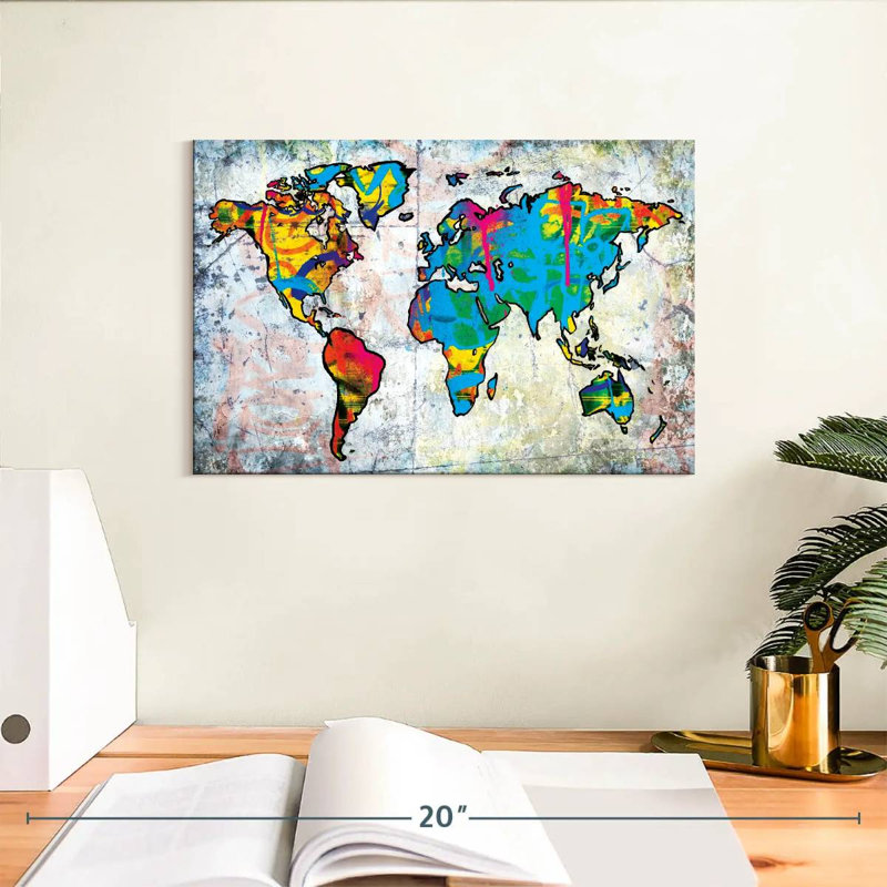 Carte du monde urbain Aliaz, H 8 po x l 12 po
