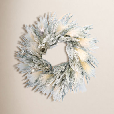 26'' Faux Pine Lighted Wreath