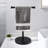 Modern 17 Inch Height Countertop T Shape Towel Stand with Round Metal Base for Bathroom and Kitchen, Table-Standing Towel Rack Matte Black Stainless Steel