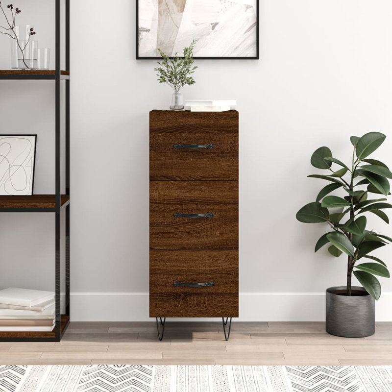 Malynda Sideboard 34,5x34x90 cm Engineered Wood, Brown Oak