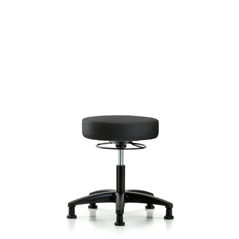 Tabouret de laboratoire réglable en hauteur Anissa, Noir, Patins