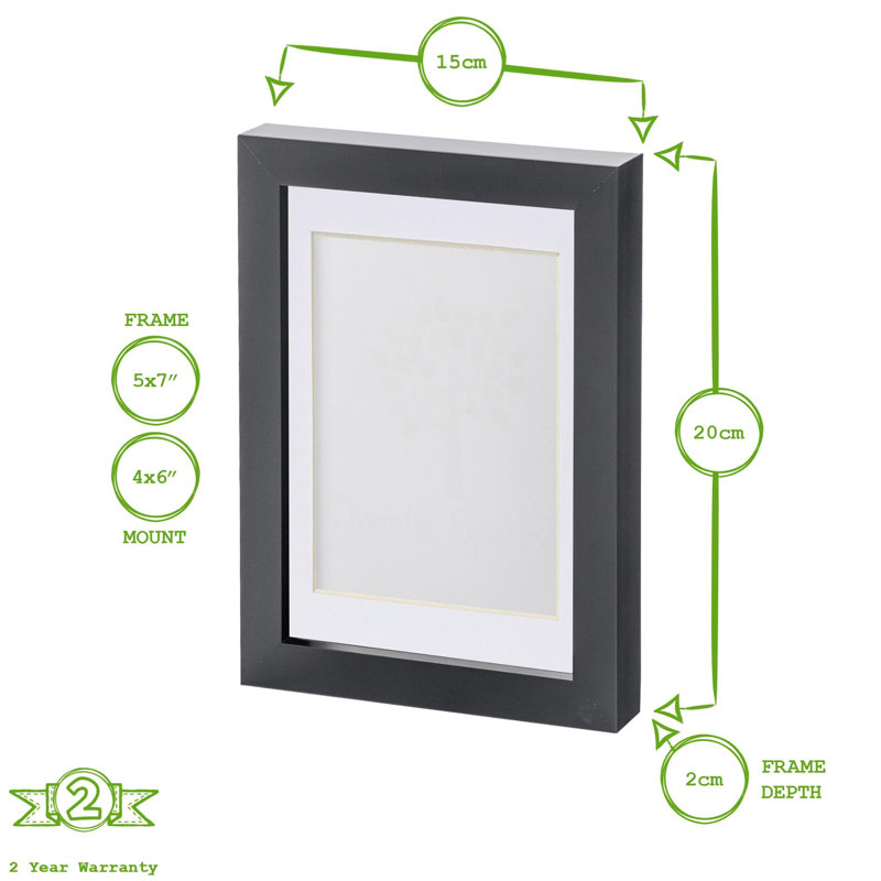 Photo Frames with 4" x 6" Mount - 8" x 10" - Black/Grey, 15cm W x 20cm H x 2cm D, Grey/White
