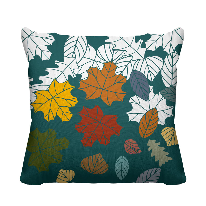 Coussin intérieur / extérieur Collin Maple Leaf, 19 po x 19 po, Émeraude, Carré