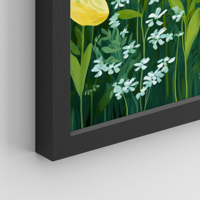 «Botanical Garden Vibrant Floral» sur papier, H 11 po x l 14 po, Noir