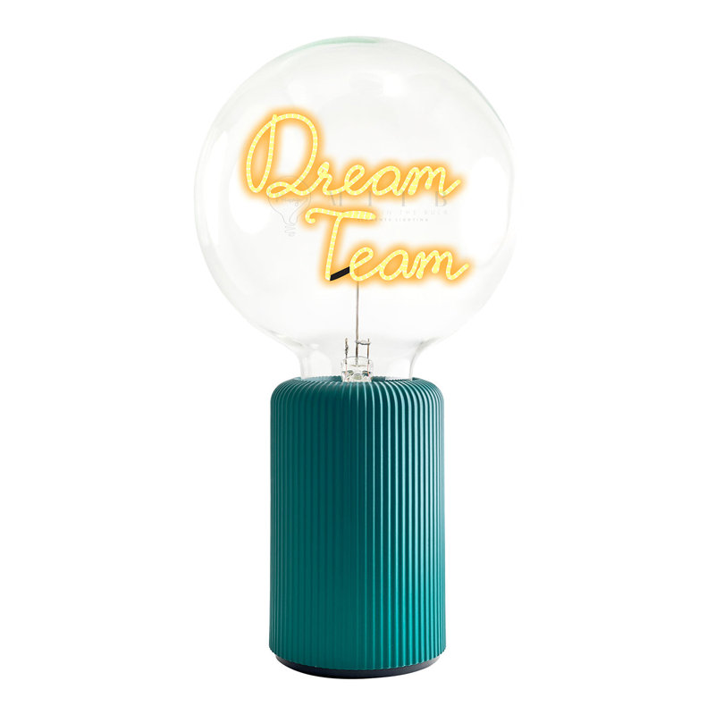 Ampoule DREAM TEAM ambre avec base de lampe de table PORTABLE Pop Nomad, Vert, H 19 po x l 4,92 po x P 13 po