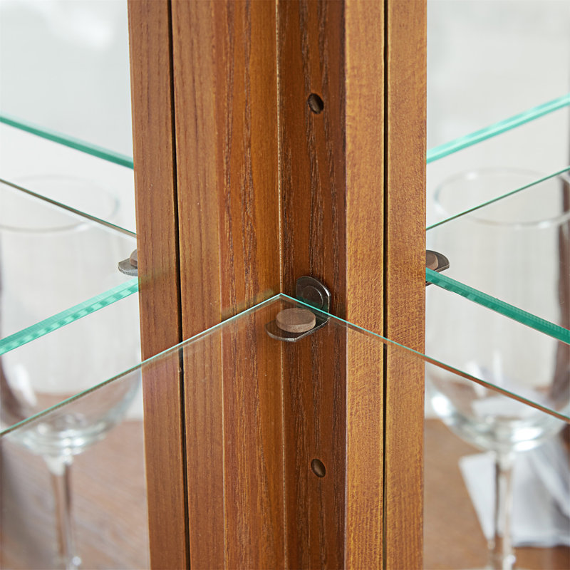 Vitrine de coin lumineuse, Chêne