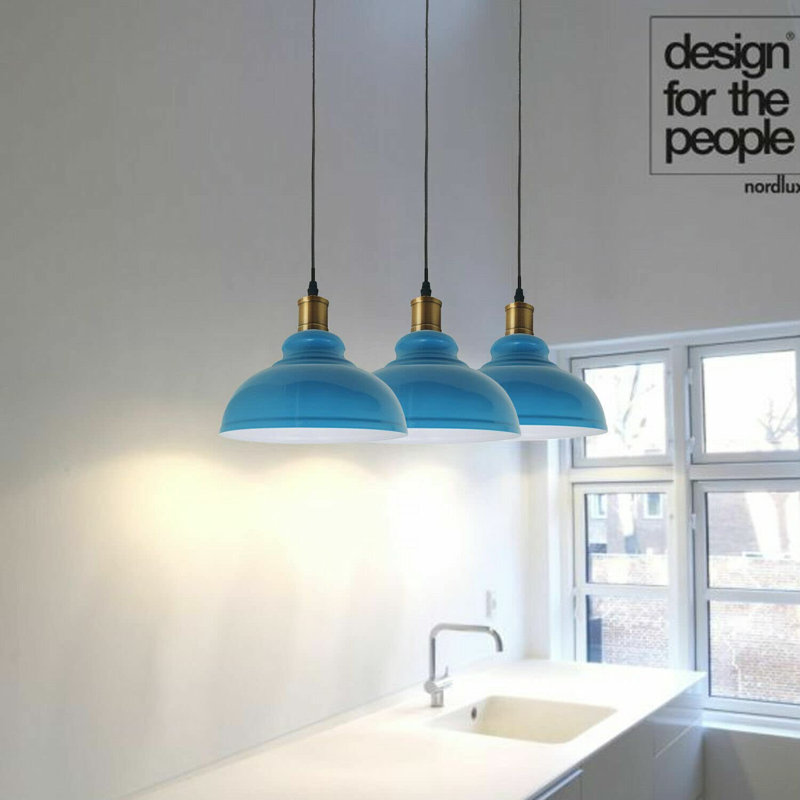 Trabelsi 17cm H Metal Dome Lamp Shade, Blue