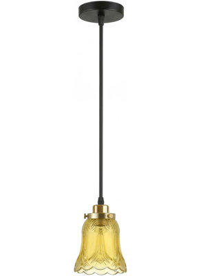 1 - Light Amber Bell Pendant