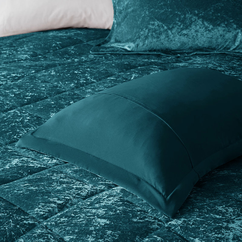 Housse de couette en velours Luxury, Housse de couette pour très grand lit + 2 taies d, Sarcelle
