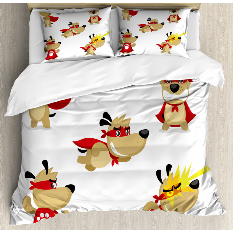 Ensemble de housse de couette dog, Housse de couette grand + 2 taies décoratives