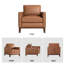 Ensemble de salon en cuir véritable de 85 po avec deux fauteuils Cascades