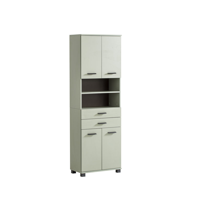 Hafley Bathroom Cabinet, Pistachio/Matte Black