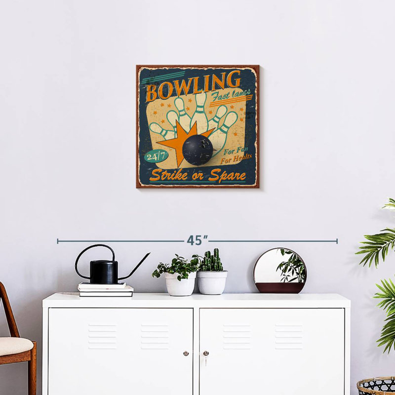 Khylige Retro Bowling Sign, 36" H x 36" W