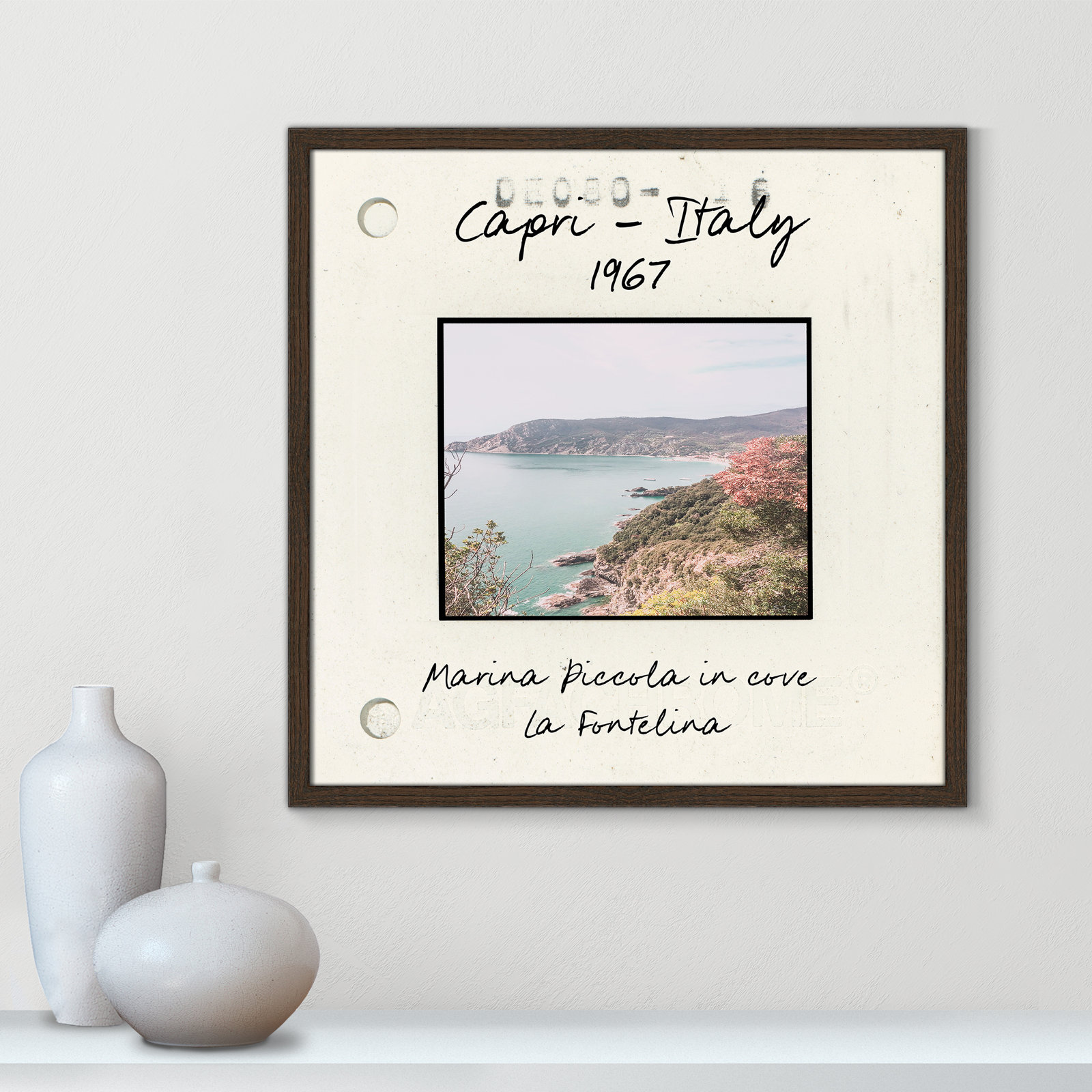 Capri Italy - Marina Picolla in La Fontalina Print by Susan Jill, 23.5" H x 23.5" W x 0.75" D
