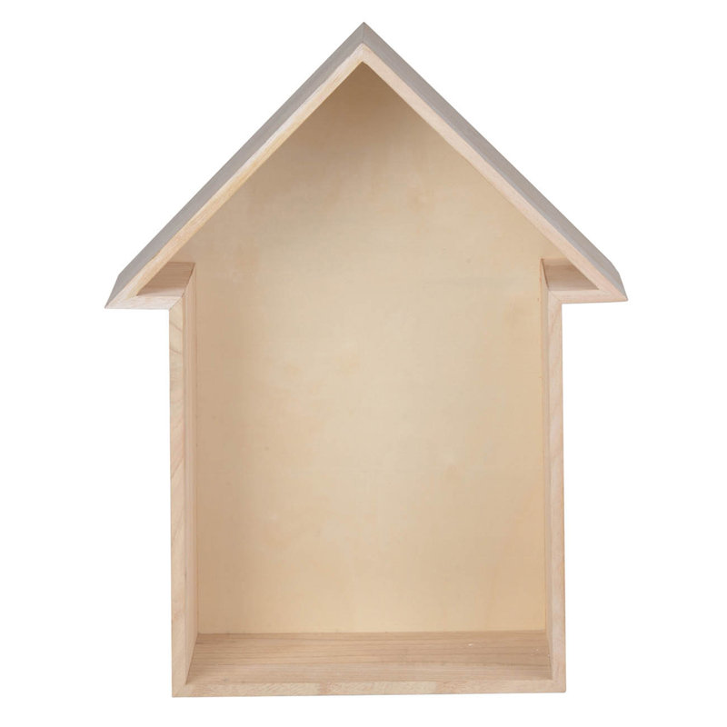 Wooden Abode Accent - 13.5" x 6" x 17" - Beige