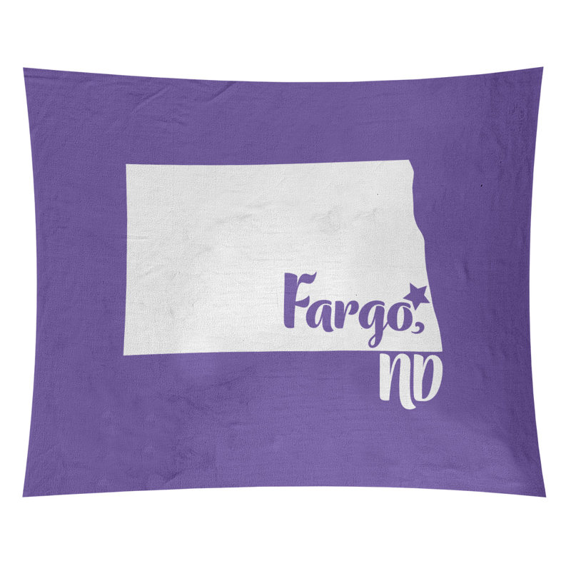 Tapisserie Fargo North Dakota, H 68 po x l 80 po, Mauve