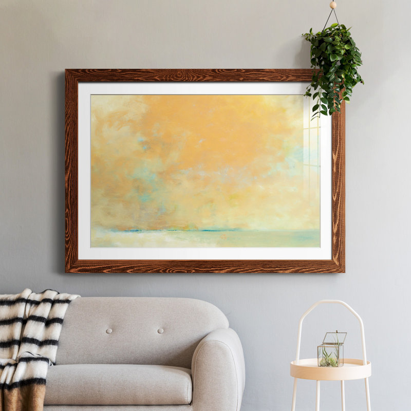 Tangerine - peinture encadrée, H 31 po x l 44 po x P 0,75 po, Brun, Blanc