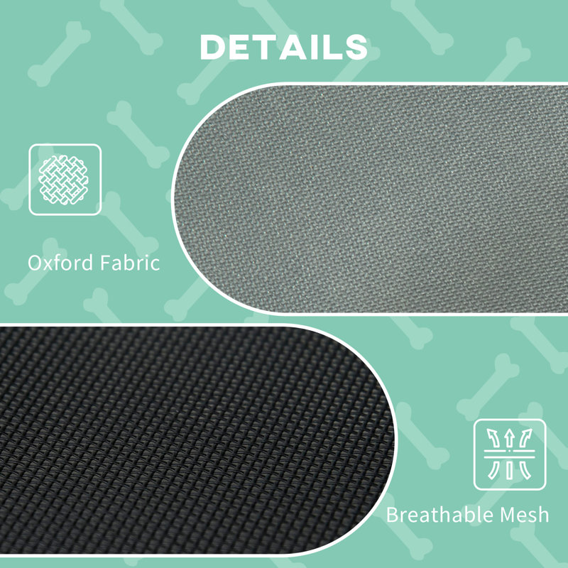 Large Gray Elevated Outdoor Orthopedic Dog Bed with Canopy