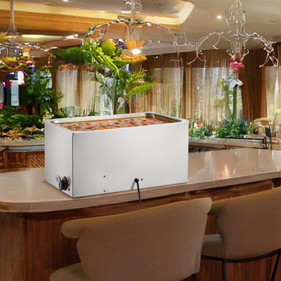 Commercial Electric Food Warmer Countertop Buffet 19Qt 1200W Bain Marie