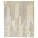 Gilded Silk Geometric Area Rug in Beige/Natural/Taupe/White