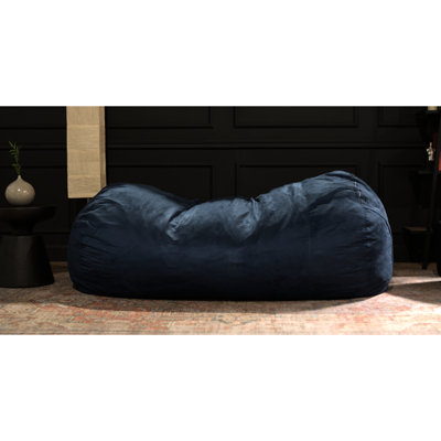 Fauteuil à billes en suède bleu nuit