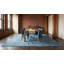 Tapis bleu contemporain en soie naturelle noué à la main bleu-87377945