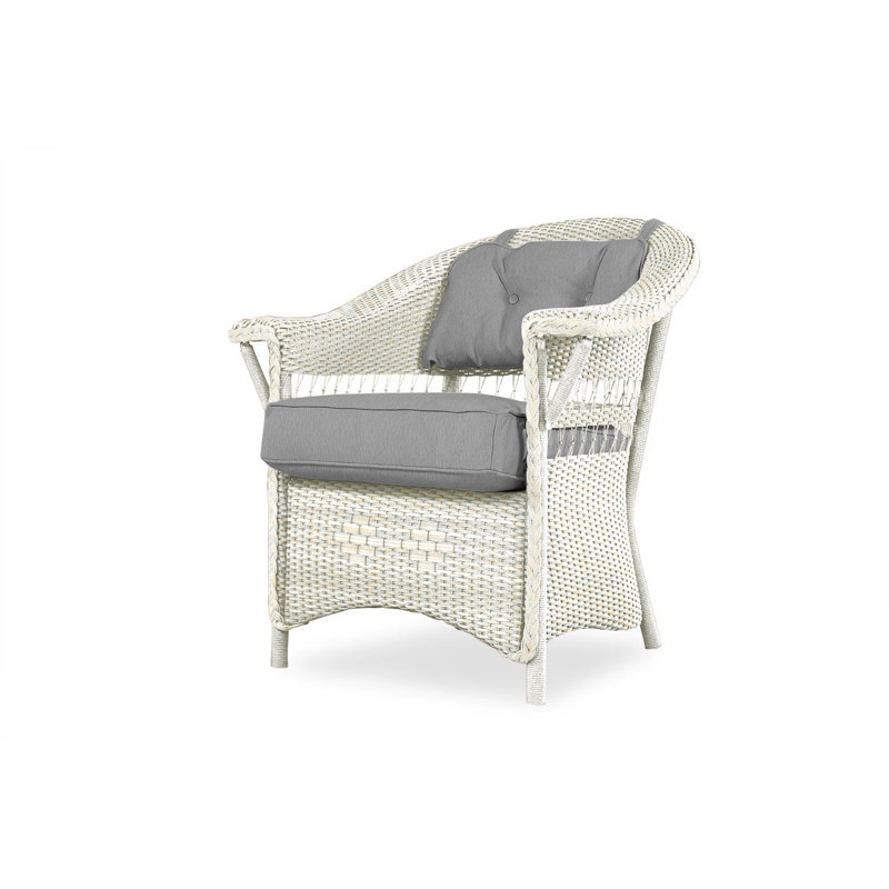 Nantucket Outdoor Dining Armchair, Antique White, Remy Pebble