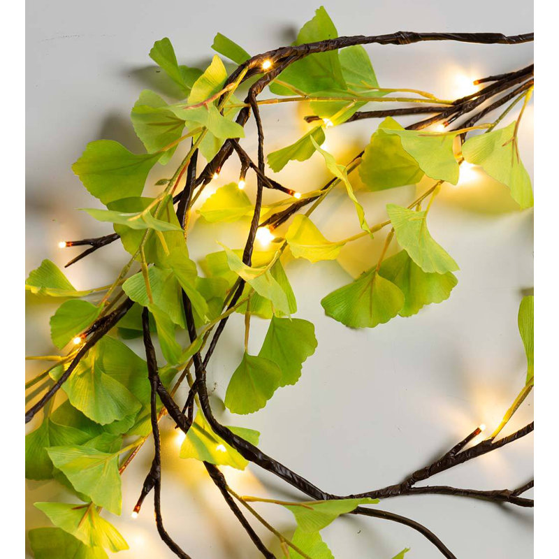 Indoor/ Outdoor Battery-Operated Lighted Ginkgo Garland