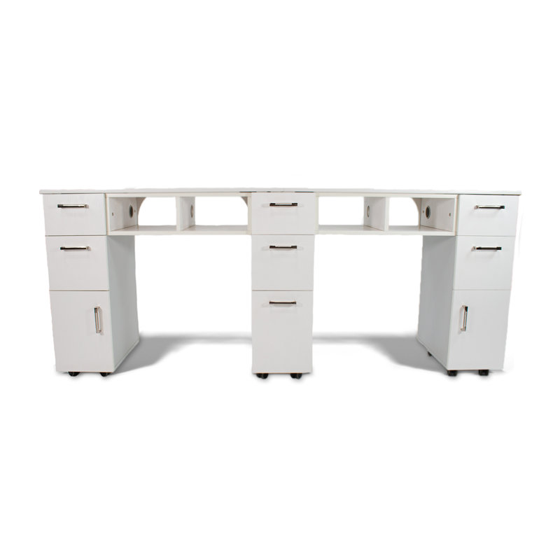Iow Double Manicure Table, Ash Gray