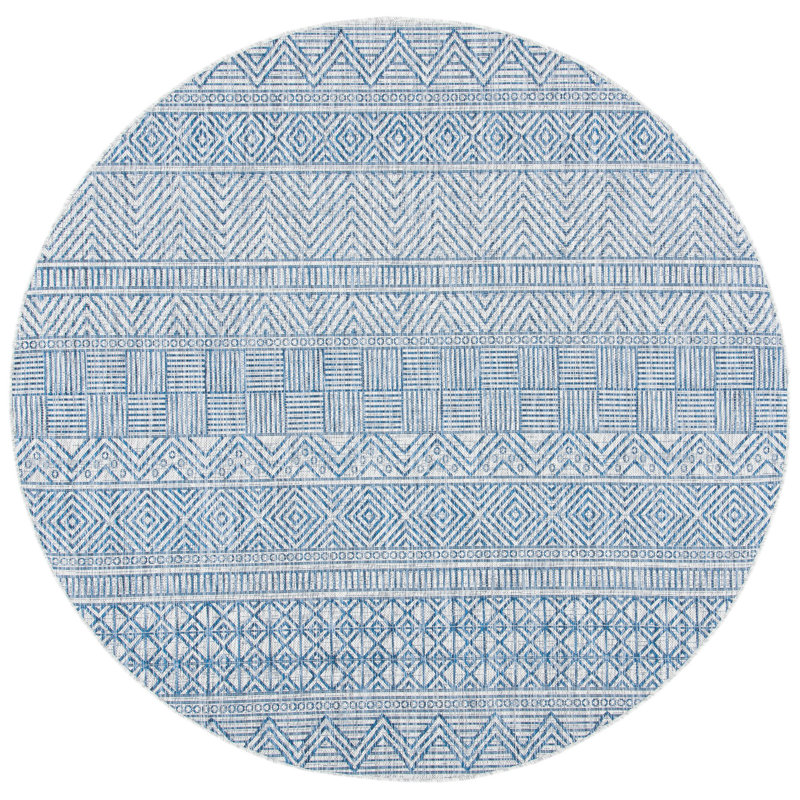Tapis d'intérieur / extérieur Selden Performance Southwestern, Rond 6 pi 7 po