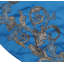 Imperial Blue Hand Beaded Christmas Tree Skirt on Blue Silk- Large - 72''