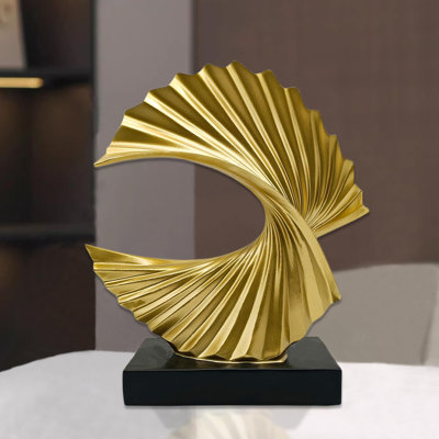 Resin Ocean Wave Sculpture, Modern Abstract Statue, Decorative Sea Ornament for Desk, Shelf, Home & Office
