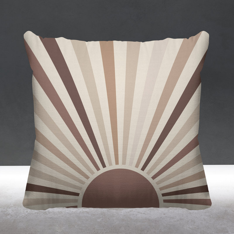 Coussin décoratif intérieur / extérieur Boho Sunburst, L 19 po x H 19 po, Chair