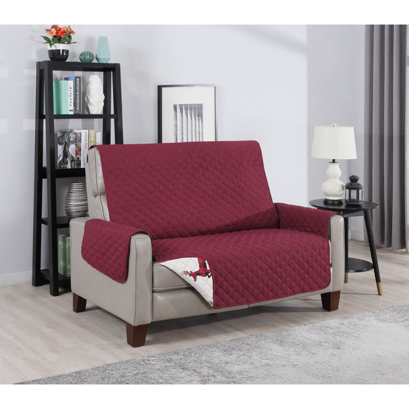 Housse pour causeuse à coussin en T, Vin, ivoire